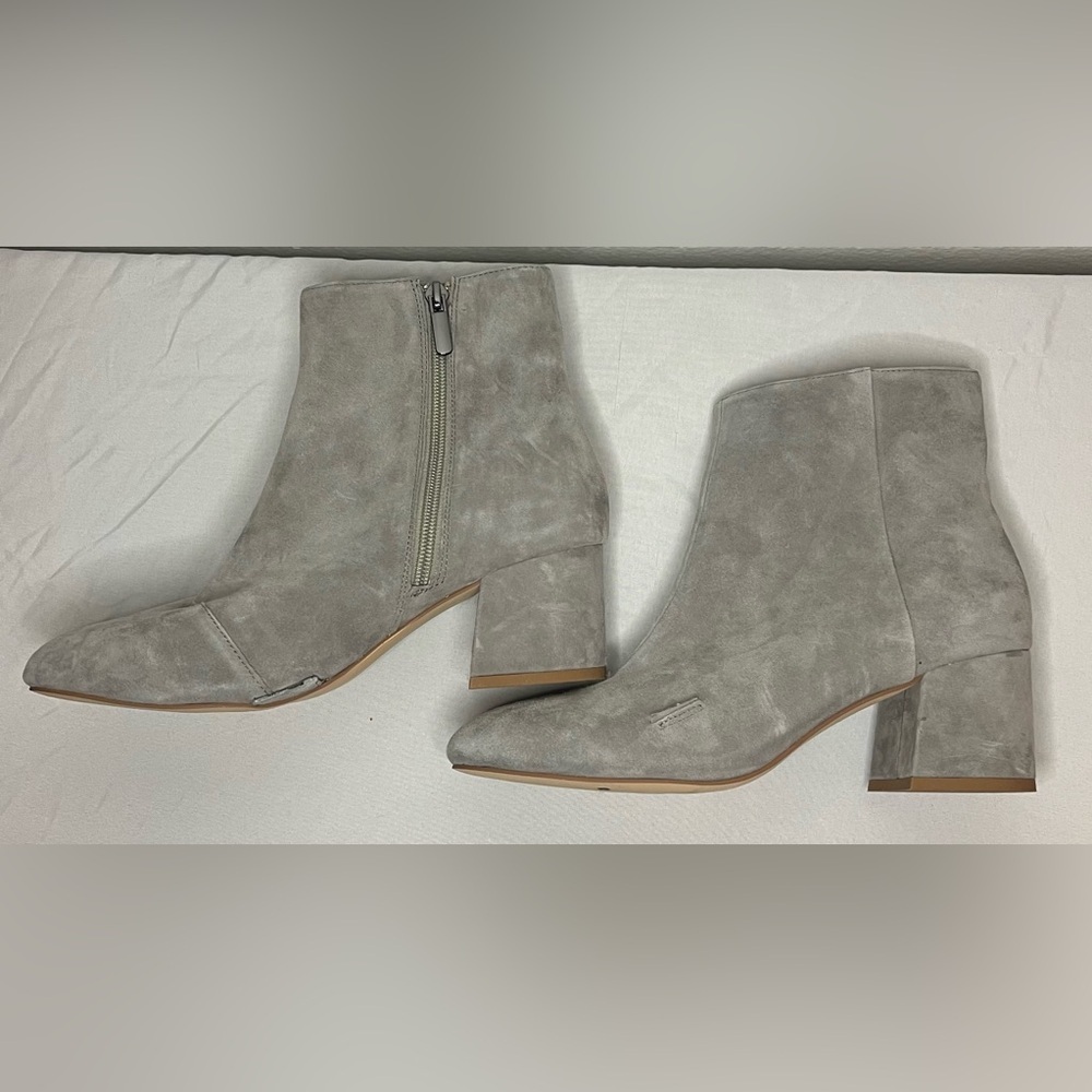 Bleecker & Bond Lacey Gray Suede Block Heel Ankle Boots 👢✨ - Picture 7 of 8